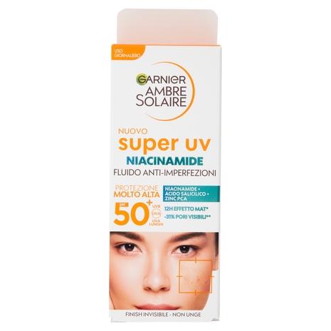 Garnier Ambre Solaire Fluido Anti Imperfezioni alla Niacinamide SPF50 40 ml